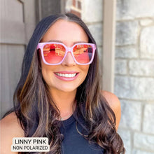 Load image into Gallery viewer, Linny - Women's Oversized Horn Frame Sunglasses: Blue