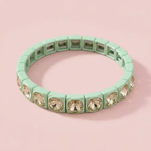 Load image into Gallery viewer, Enamel Stretch Bracelet - Small Gems - Zoe - Assorted Colors: Pink