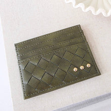 Load image into Gallery viewer, Mariah Woven Small Card Holder Wallet: Olive