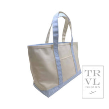 Load image into Gallery viewer, Medium Tote - Coated Canvas Gingham Mist Trim *New!