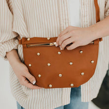Load image into Gallery viewer, Chic Gold Studded Westlyn Bum Bag: Black