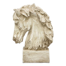 Load image into Gallery viewer, 18" Horsehead Wood-Like Carving Statue Centerpiece: White