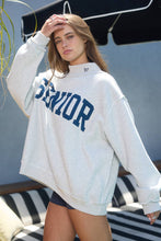 Load image into Gallery viewer, IT2594-SENIOR27 | 'SENIOR' Reversible Mock-Neck Sweatshirt: HEATHER GREY / S/M-L/XL (3-3)