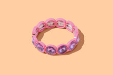 Load image into Gallery viewer, Enamel Stretch Bracelet - Rounded Gems - Elise - Asst Colors: Green