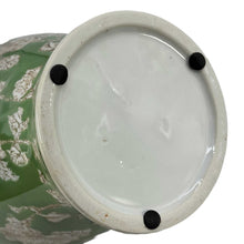 Load image into Gallery viewer, Green & White Chinoiserie Ginger Jar 14"