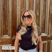 Load image into Gallery viewer, Lyla - Polarized Medium Cat Eye Sunglasses: Black
