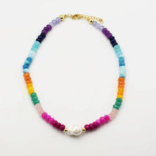 Load image into Gallery viewer, Colorful Gemstone with Pearl
