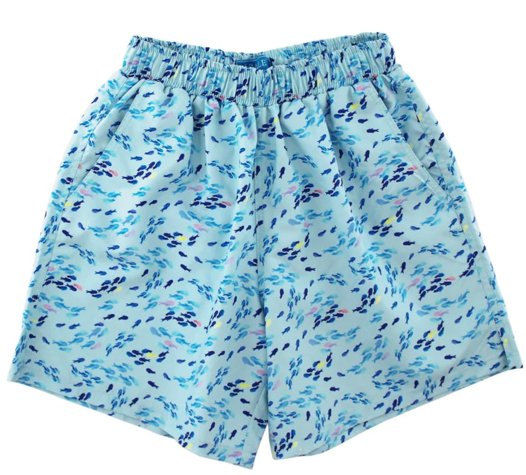 Board Swim Short-Blue Fish