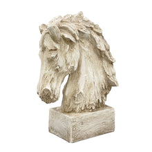 Load image into Gallery viewer, 18" Horsehead Wood-Like Carving Statue Centerpiece: White
