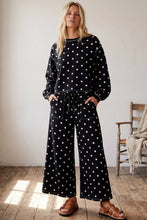 Load image into Gallery viewer, (Original Design) Heavy Scuba Polka Dot Long Sleeve Set: CREAM/BLACK / L
