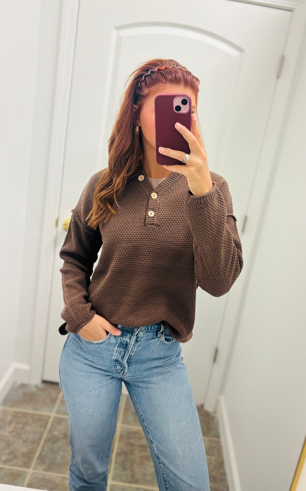 Chocolate Brown Knitted Sweater