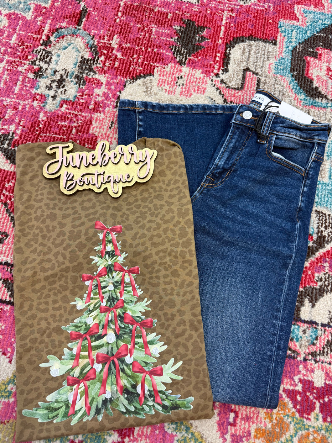 Leopard Christmas tree tee