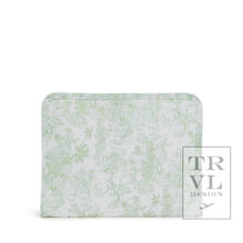 Load image into Gallery viewer, Roadie Medium - Bunny Toile Green Zip Pouch
