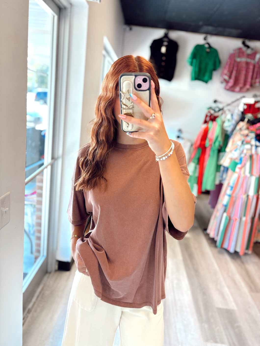 Dark Brown Oversized Tee