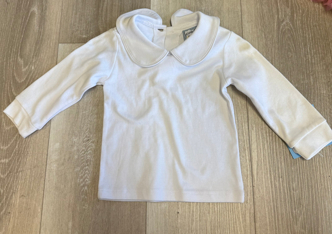 White kids polo long sleeve