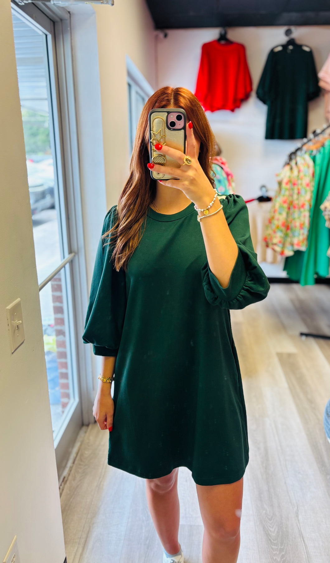 Casual Emerald Green Dress