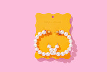 Load image into Gallery viewer, Hoop Earrings - X-Large - Gold-Plated w/ Pearls - Alice

