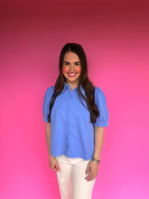 Load image into Gallery viewer, Collared blue top
