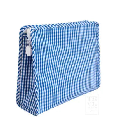 Royal blue checkered roadie / large