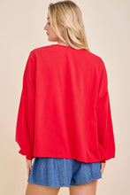 Load image into Gallery viewer, Red Heart Patchwork Sweatshirt – Valentine Pullover: RED / S
