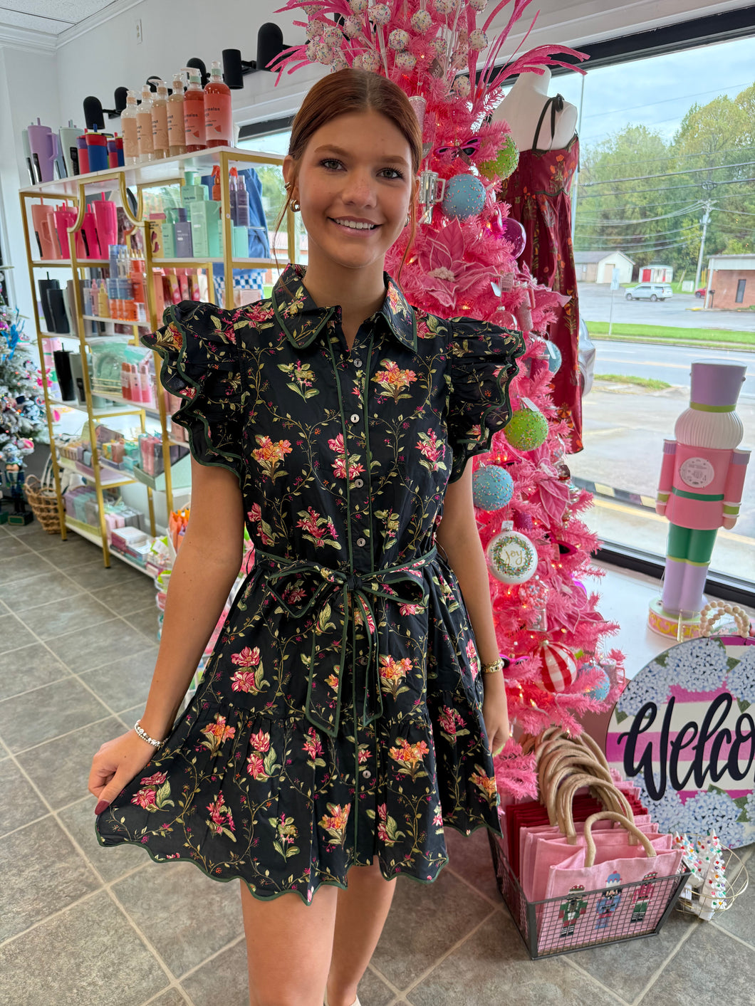 Black chic ruffle dress