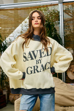 Load image into Gallery viewer, IT2594P-SAVEDBYGRACE | Saved by Grace Puff Print Sweatshirt: CREAM / PINK / S/M-L/XL (3-3)
