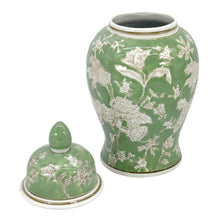 Load image into Gallery viewer, Green &amp; White Chinoiserie Ginger Jar 14"
