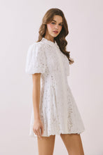 Load image into Gallery viewer, Eyelet Collared Neck Hidden Front Button Dress
