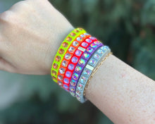 Load image into Gallery viewer, Enamel Stretch Bracelet - Small Gems - Zoe - Assorted Colors: Yellow
