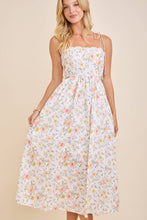 Load image into Gallery viewer, Scallop Edge Tie Shoulder Floral Midi Dress
