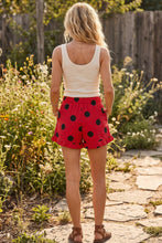 Load image into Gallery viewer, Gameday Ruffle Hem Polka Dot Poplin Shorts: BLUE/WHITE / S
