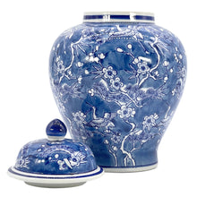 Load image into Gallery viewer, Floral Chinoiserie Ceramic Ginger Jar 12": Blue
