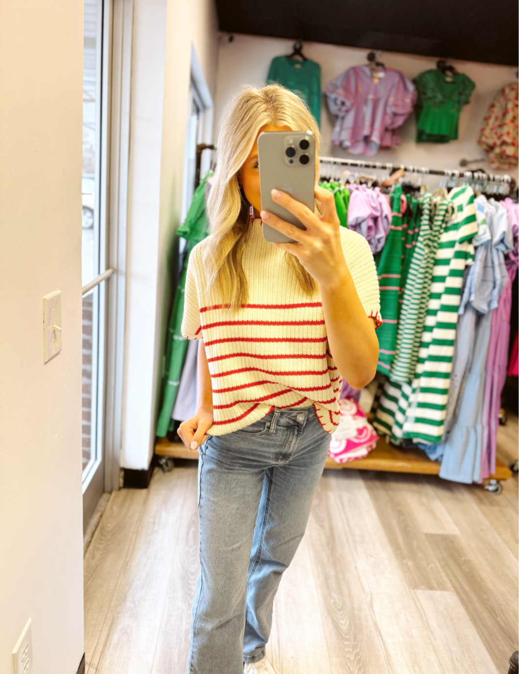 Red striped sweater vest
