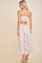 Load image into Gallery viewer, Scallop Edge Tie Shoulder Floral Midi Dress
