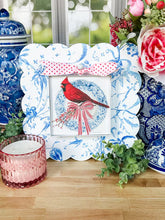 Load image into Gallery viewer, Round Top Co Mini Art Blue Plate Cardinal

