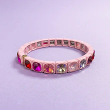 Load image into Gallery viewer, Enamel Stretch Bracelet - Small Gems - Zoe - Assorted Colors: Yellow
