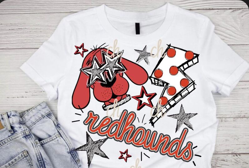 White Tee Redhounds Groovy Bolt