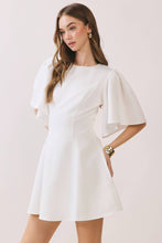 Load image into Gallery viewer, Solid Structured Flutter Sleeve A Line Mini Dress
