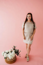 Load image into Gallery viewer, latte striped dress with pockets
