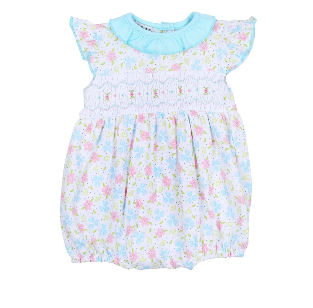 Natalie’s Classic Smocked Printed Flutters Bubble