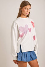 Load image into Gallery viewer, Red Heart Patchwork Sweatshirt – Valentine Pullover: RED / S
