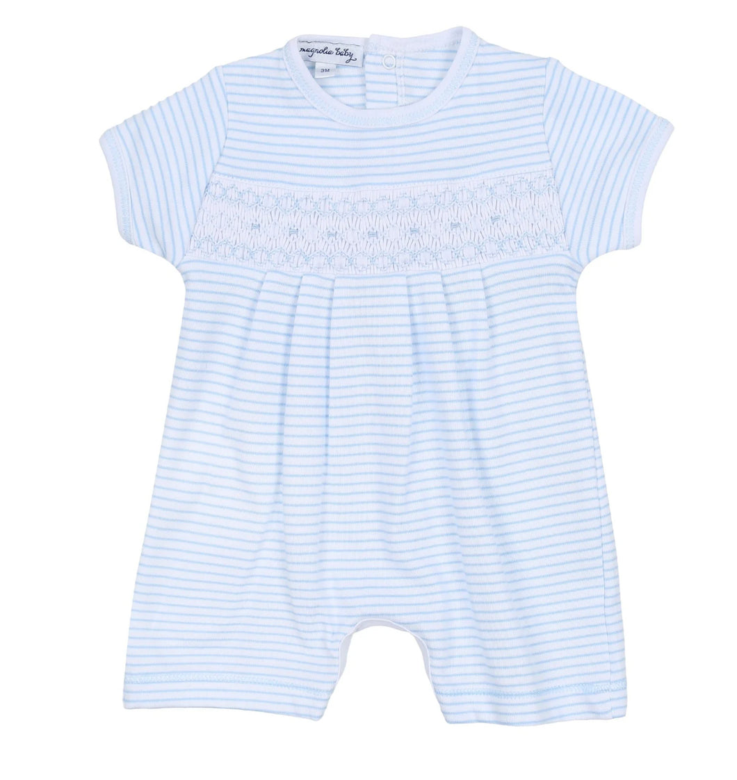 Katie & Kyle Blue Smocked Short Playsuit