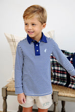 Load image into Gallery viewer, Long Sleeve Prim &amp; Proper Polo &amp; Onesie
Nantucket Navy Stripe with Beale Street Blue
