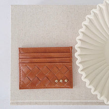 Load image into Gallery viewer, Mariah Woven Small Card Holder Wallet: Black

