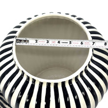 Load image into Gallery viewer, Black &amp; White Candy Cane Striped Ceramic Vase 18"
