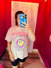 Load image into Gallery viewer, Good Vibes Sunshine Graphic S/S Distressed Tee
