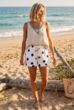 Load image into Gallery viewer, Gameday Ruffle Hem Polka Dot Poplin Shorts: BLUE/WHITE / S
