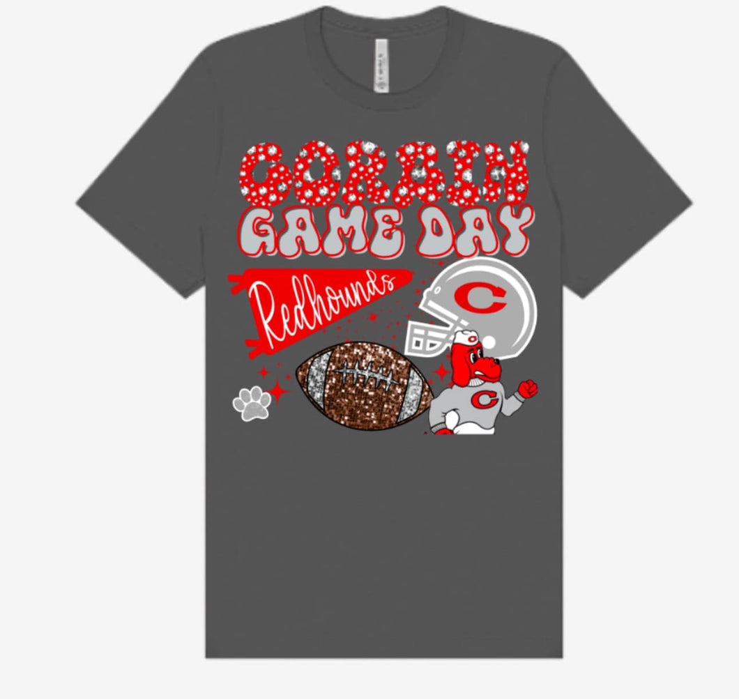 Charcoal Soft tee Corbin Gameday SParkle FAux