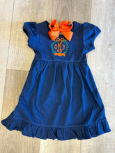 Load image into Gallery viewer, Embroidered Girls Monogrammed Pumpkin Dress
