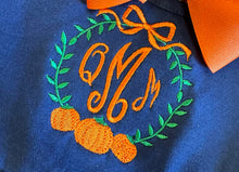 Load image into Gallery viewer, Embroidered Girls Monogrammed Pumpkin Dress
